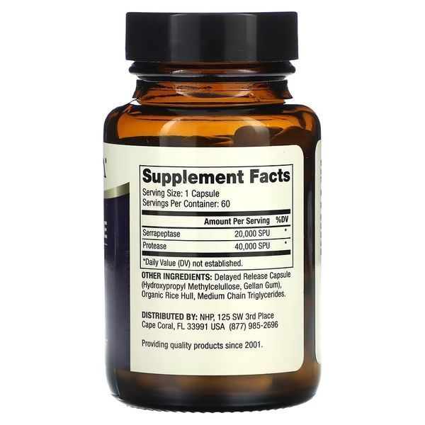 Ферменты серрапептазы, Serrapeptase Enzymes, Dr. Mercola, 60 капсул