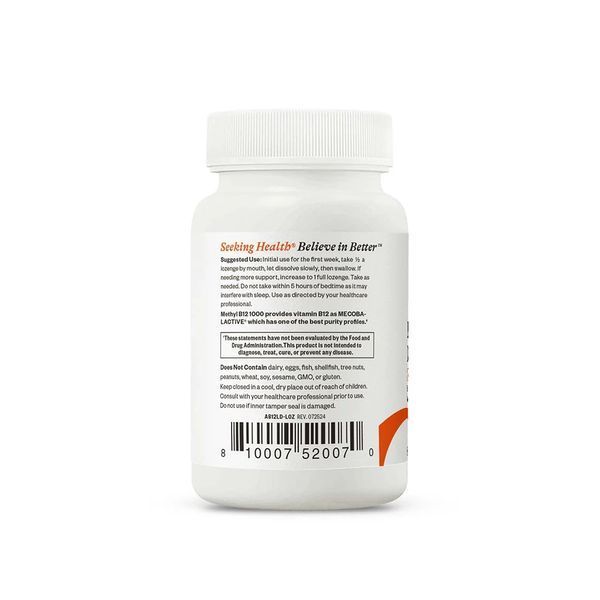 Вітамін B12, 1000 мкг, Methyl B12, Seeking Health, 60 льодяників