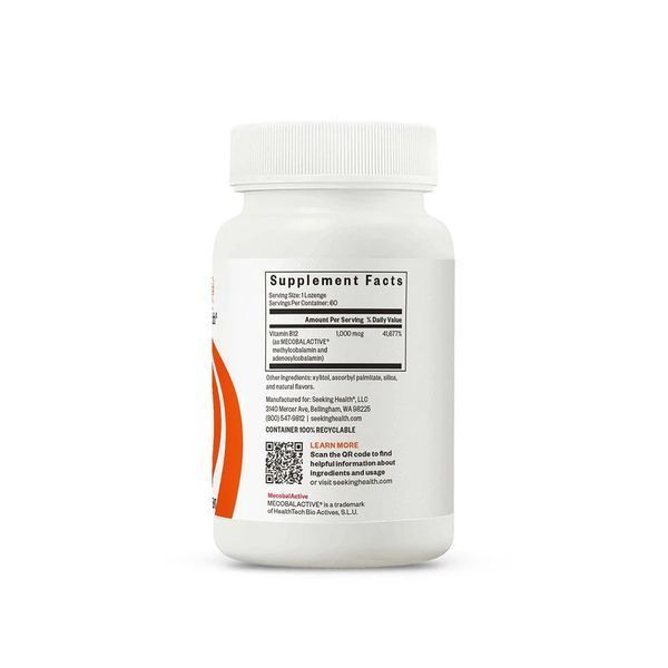 Вітамін B12, 1000 мкг, Methyl B12, Seeking Health, 60 льодяників