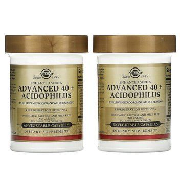 Пробіотики, Advanced 40+ Acidophilus, Solgar, 120 капсул