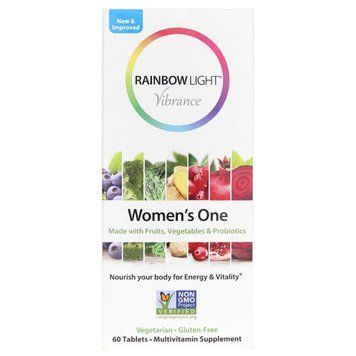 Поливитамины Для Женщин, Women's One Vibrance, Rainbow Light, 60 таблеток