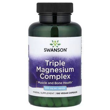 Магній потрійний комплекс, 400 мг, Triple Magnesium Complex, Swanson, 100 веганських капсул