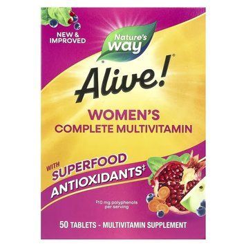 Мультивитаминный комплекс Для Женщин, Alive! Women's Energy Complete Multivitamin, Nature's Way, 50 таблеток