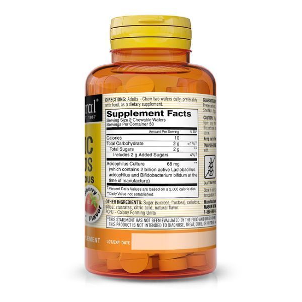 Пробіотики 2 млд КУО, смак полуниці, Probiotic Acidophilus With Bifidus, Mason Natural, 100 жувальних таблеток