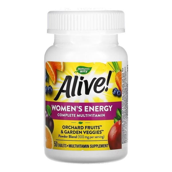 Мультивітамінний комплекс Для Жінок, Alive! Women's Energy Complete Multivitamin, Nature's Way, 50 таблеток