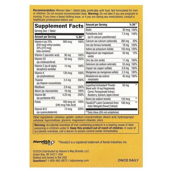 Мультивітамінний комплекс Для Жінок, Alive! Women's Energy Complete Multivitamin, Nature's Way, 50 таблеток