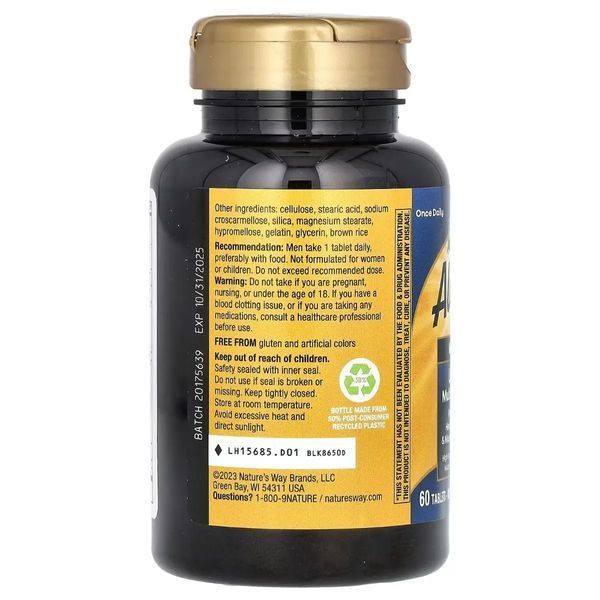 Мультивітаміни ультра для Чоловіків, Alive! Men's Ultra Multivitamin, Nature's Way, 60 таблеток