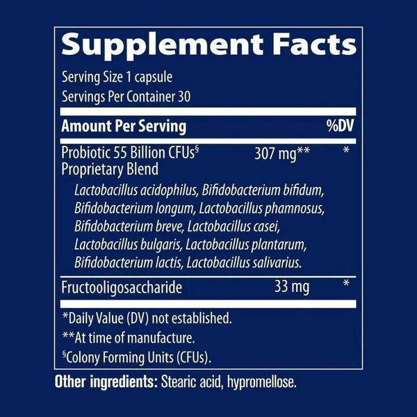Пробиотик, 55 миллиардов, Probiotic, Trace Minerals, 30 капсул
