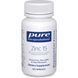 Цинк, 15 мг, Zinc 15, Pure Encapsulations, 60 капсул