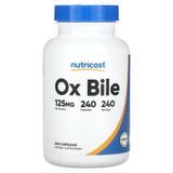 Бычья желчь, 125 мг, Ox Bile, Nutricost, 240 капсул