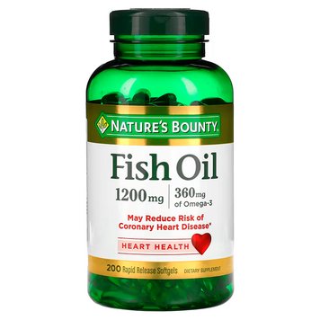 Риб'ячий жир, 1200 мг, Fish Oil, Nature's Bounty, 200 гелевих капсул