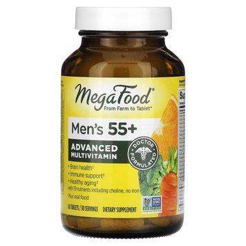 Мультивитамины для мужчин 55+, Multi for Men 55+, MegaFood, 60 таблеток