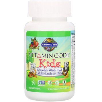 Поливитамины для детей, вкус вишни, Vitamin Code, Garden of Life, 30 жевательных мишек