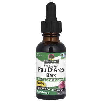 Кора По Д'арко, без спирту, 2000 мг Pau D'Arco Bark, Alcohol-Free, Nature's Answer, 30 мл