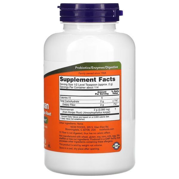 Глюкоманнан, Glucomannan, Now Foods, 227 г