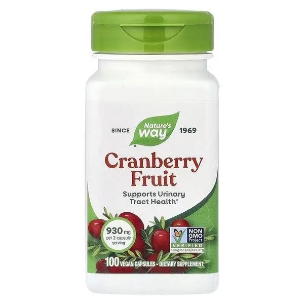 Журавлина, 930 мг, Cranberry Fruit, Nature's Way, 100 вегетаріанських капсул