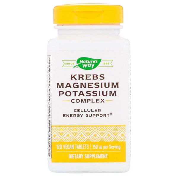 Цикл Кребса, Магній і Калій Хелат, Krebs Magnesium Potassium, Nature's Way, 120 таблеток