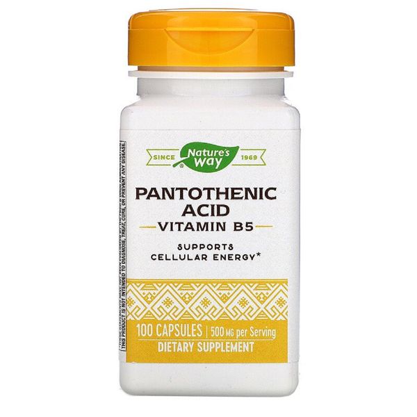 Пантотенова кислота, Pantothenic Acid, Nature's Way, 250 мг, 100 капсул