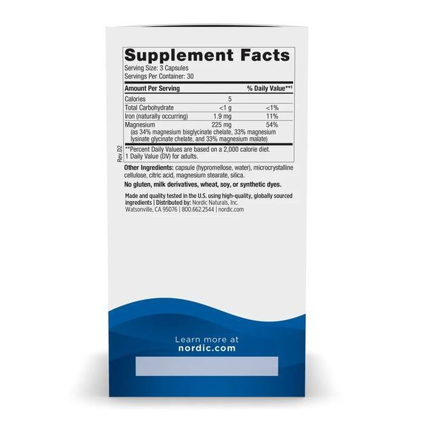 Комплекс магнію, 225 мг, Magnesium Complex, Nordic Naturals, 90 капсул