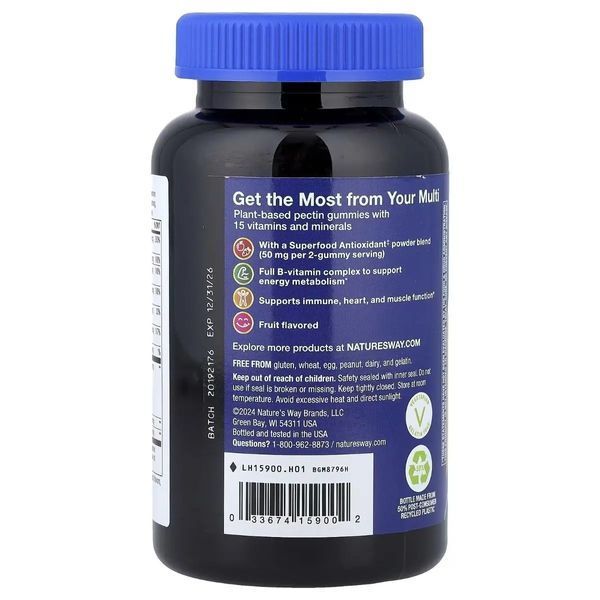 Мультивитамины для мужчин, вкус фруктов, Alive! Men's Gummy Multivitamin, Nature's Way, 60 жевательных конфет