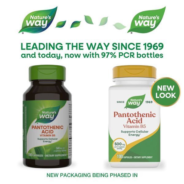Пантотенова кислота, Pantothenic Acid, Nature's Way, 250 мг, 100 капсул
