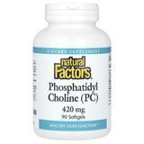 Фосфатидилхолін, 420 мг, Phosphatidyl Choline, Natural Factors, 90 гелевих капсул