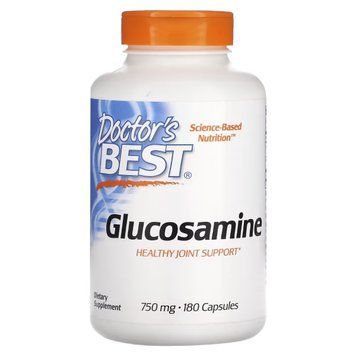 Глюкозамін Сульфат, 750 мг, Glucosamine Sulfate, Doctor's Best, 180 капсул