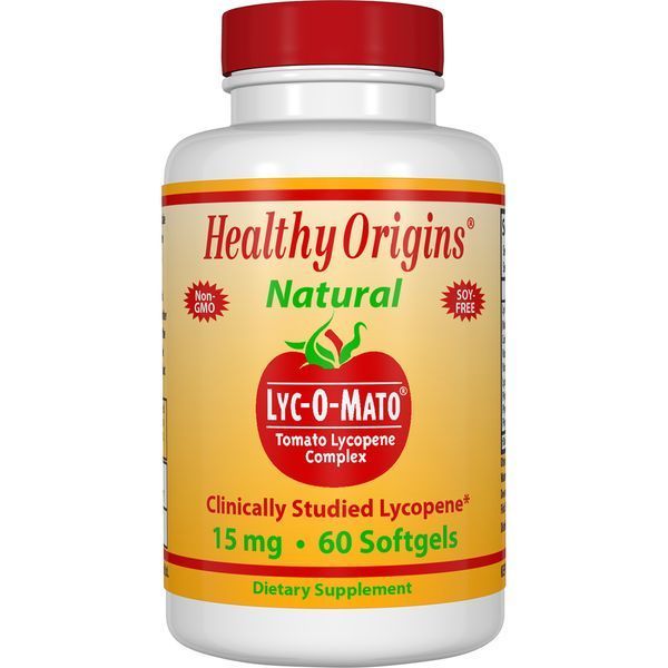 Лікопін із Томатів на Оливковій Олії 15мг, Lyc-O-Mato, Healthy Origins, 60 желатинових капсул