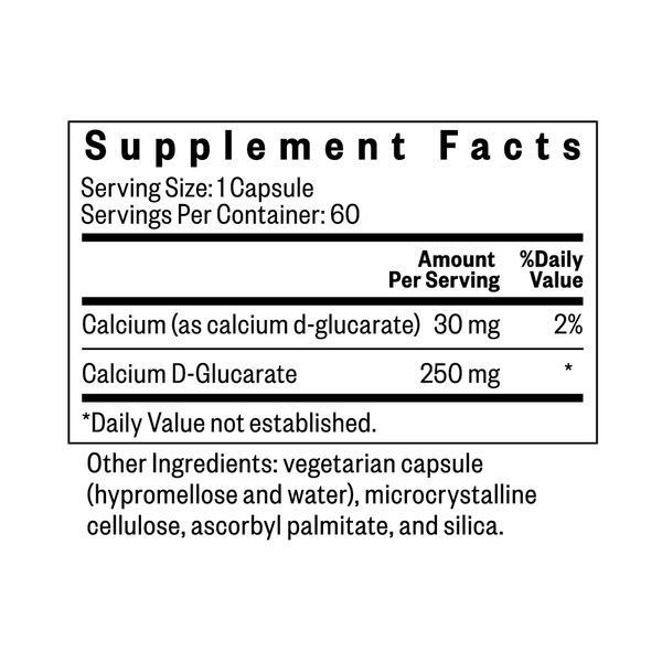 D-глюкарат кальція, 250 мг, Calcium D-Glucarate, Seeking Health, 60 капсул
