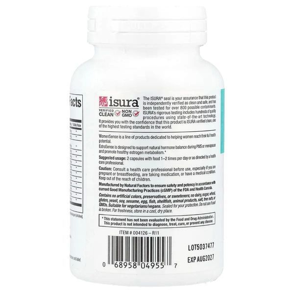 Гормональный баланс, WomenSense, EstroSense, Hormone Balancing, Natural Factors, 60 вегетарианских капсул