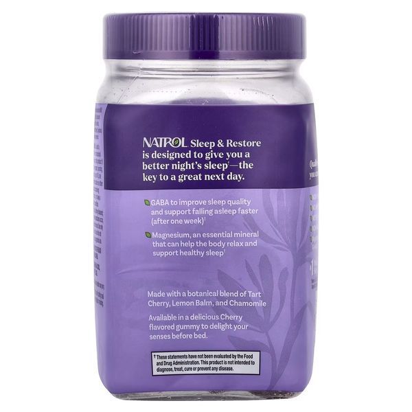 Здоровий сон та відновлення, без мелатоніну, смак вишні, Sleep & Restore, Natrol, 60 жувальних цукерок