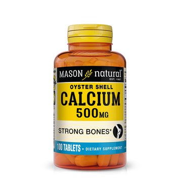 Кальцій з мушлі устриці 500 мг, Calcium 500 mg Oyster Shell, Mason Natural, 100 таблеток