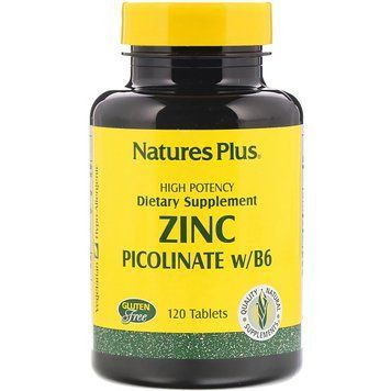 Цинк Піколінат з вітаміном B6, Natures Plus, 120 таблеток