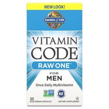Сырые Мультивитамины для Мужчин, Raw One for Men, Vitamin Code, Garden of Life, 30 вегетарианских капсул