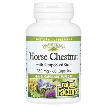 Кінський каштан з виноградними кісточками, 350 мг, HerbalFactors, Horse Chestnut with GrapeSeedRich, Natural Factors, 60 капсул
