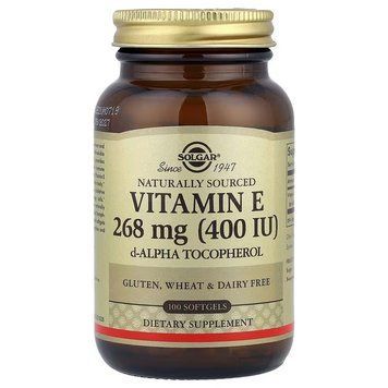 Вітамін Е, 268 мг (400 МО), Vitamin E, Solgar, 100 гелевих капсул