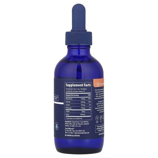 Електроліти-Кето у краплях, Keto Electrolyte, Trace, 118 мл