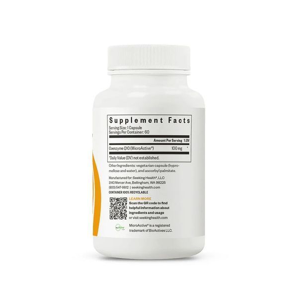Коензим Q10, 100 мг, CoQ10, Seeking Health, 60 вегетаріанських капсул