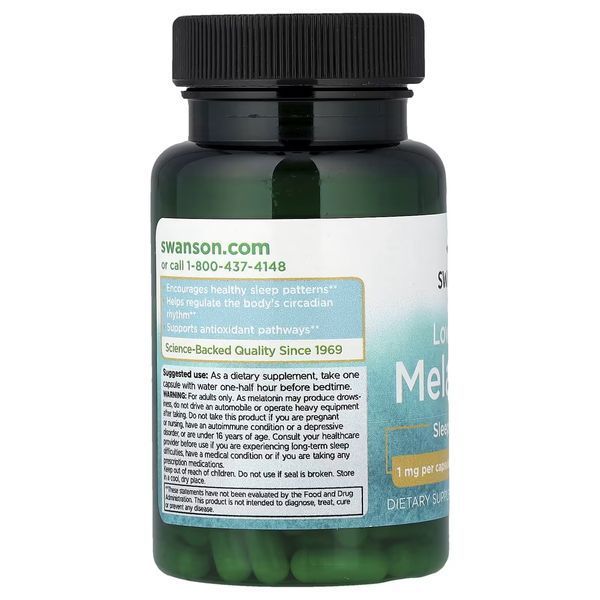 Мелатонін, 1 мг, Low Dose Melatonin, Swanson, 120 капсул