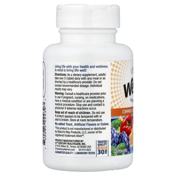 Мультивітаміни та мультимінерали для чоловіків, Wellify, Men's Energy, Multivitamin Multimineral, 21st Century, 65 таблеток