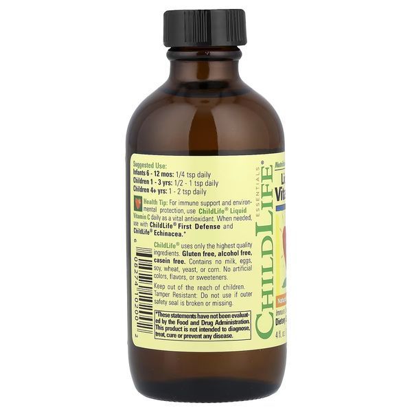 Рідкий Вітамін С для Дітей, Смак Апельсину, Liquid Vitamin C, ChildLife, 118,5 мл