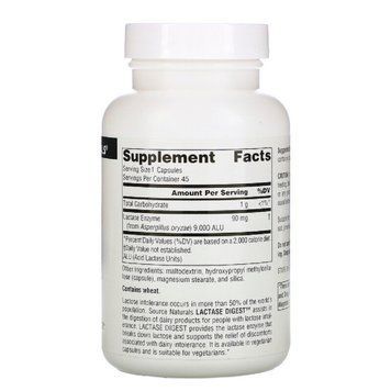 Лактаза, Lactase Digest, Source Naturals, 90 капсул