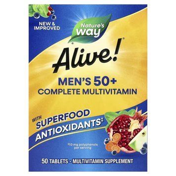 Мультивітаміни для чоловіків 50+, Alive! Men's 50+ Complete Multivitamin, Nature's Way, 50 таблеток