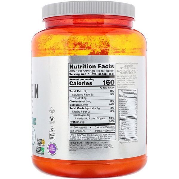 Изолят соевого Протеина, вкус сливочного шоколада, Soy Protein Isolate, Now Foods, порошок 907 гр