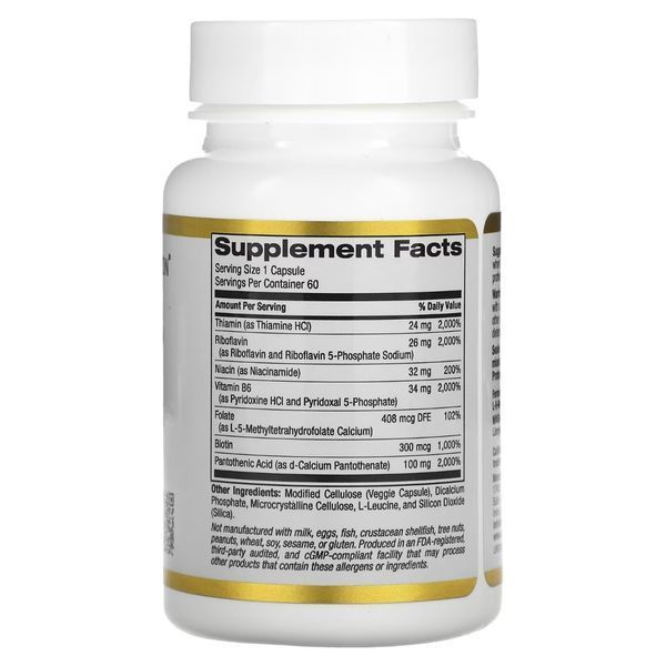 Комплекс вітамінів групи В, Vitamin B Complex, California Gold Nutrition, 60 вегетаріанських капсул