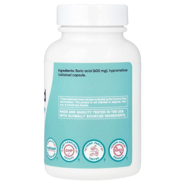 Борна кислота для жінок, 600 мг, Women, Boric Acid, Vaginal Suppository, Nutricost, 30 вагінальних капсул