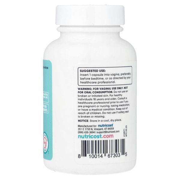 Борна кислота для жінок, 600 мг, Women, Boric Acid, Vaginal Suppository, Nutricost, 30 вагінальних капсул