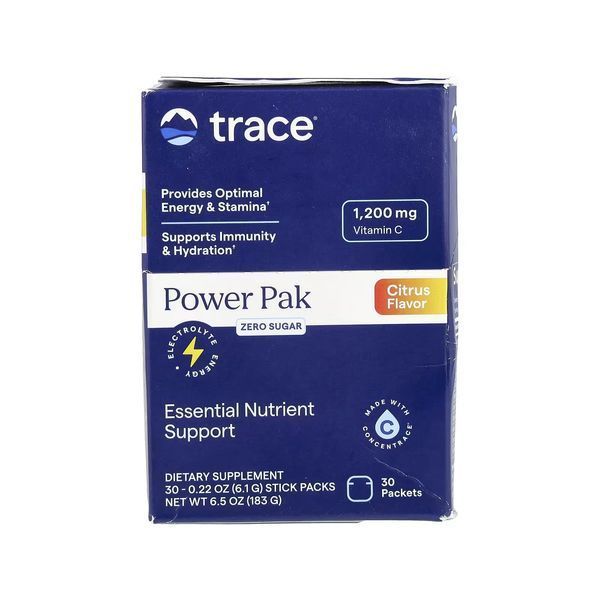 Електроліти без цукру, цитрусовий смак, Power Pak, Trace, 30 пакетів по 6,1 гр