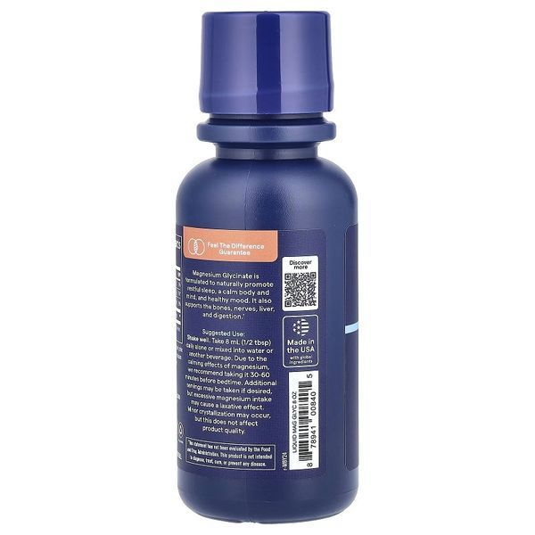 Магний глицинат, вкус лимона, Liquid Magnesium Glycinate, Trace, 237 мл