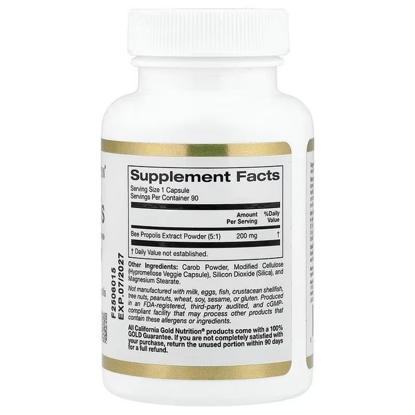 Прополіс бджолиний, 1000 мг, Bee Propolis, California Gold Nutrition, 90 капсул